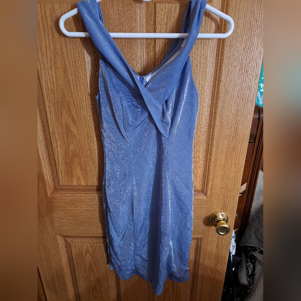 blue mini formal dress